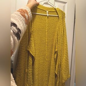 Mustard Yellow Draped Cardigan